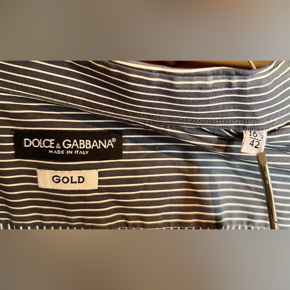 Dolce and Gabbana (Gold) Men’s Large Dark Blue dress shirt US neck 16.5/42 - Picture 7 of 7
